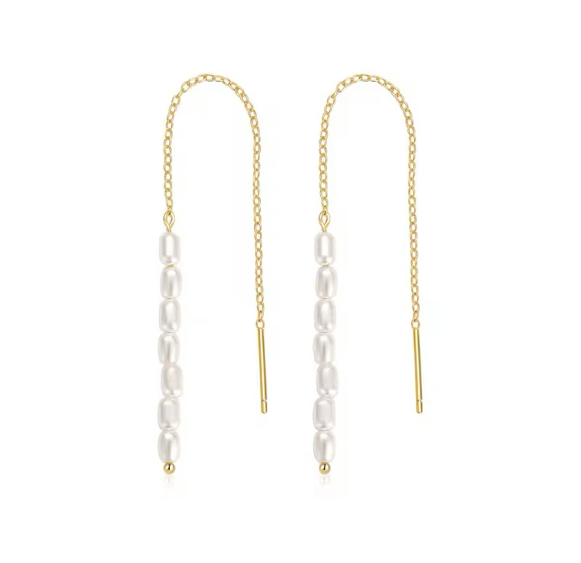 Gold pearl earrings