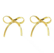 Golden bow tie short earring